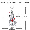 Halloween Alloy Enamel Red Heart Gothic Doll Pendant Necklaces for Unisex WGBCC68-01-5