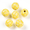 Easter Theme Printed Wood Beads WOOD-T032-22M-1