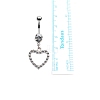 316L Surgical Stainless Steel Clear Cubic Zirconia Dangle Belly Button Rings WG93CBC-02-2