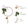 Cotton Rope & Wood Beads Knitting Wind Chime Pendant CF-TAC0001-08-10