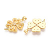 Brass Micro Pave Cubic Zirconia Pendants KK-M300-27G-01-2