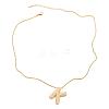 Brass Micro Pave Clear Cubic Zirconia Initial Pendant Necklaces for Women FS-WGDC51D-11-2