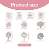 Biyun 10Pcs 10 Styles Flower & Heart & Teardrop Crystal Rhinestone Brooches Set JEWB-BY0001-04-12