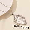 Stainless Steel Leaf Pendant Necklaces QM4235-1-1