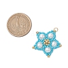 Glass Seed Beaded Star Pendants PALLOY-MZ00524-01-2