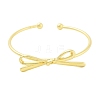 Brass Bowknot Cuff Bangles for Women BJEW-Z072-03G-03-2