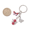 10Pcs 10 Colors Acrylic Pearl Angel Pendant Keychain KEYC-JKC01108-3