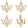 10Pcs Brass Micro Pave Cubic Zirconia Charms KK-BBC0015-42-1
