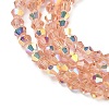 Electroplate Transparent Glass Beads Strands EGLA-K015-18C-3