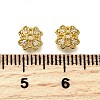Flower Brass Micro Pave Cubic Zirconia Bead Caps KK-K300-01F-G-3