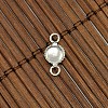 6mm Dome Clear Glass Cover & Platinum Brass Cabochon Connector Settings DIY Jewelry Findings DIY-X0090-2