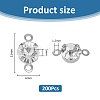 200Pcs Brass Pave Clear Cubic Zirconia Connector Charms KK-FH0007-70P-2