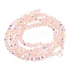 AB Color Plated Transparent Glass Beads Strands GLAA-G127-01A-2