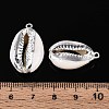 Electroplated Natural Cowrie Shell Pendants SSHEL-T017-36-4