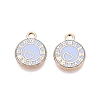 Rack Plating Alloy Enamel Pendants ENAM-N070-01A-03G-03-1