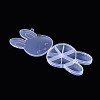 Easter Rabbit 9 Grids Plastic Bead Storage Containers with Hinged Lid X-CON-T001-07-4