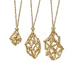 3Pcs 3 Sizes 304 Stainless Steel Singapore Chain Macrame Pouch Necklace Making NJEW-JN05070-02-1