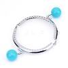 Iron Purse Frame Handle with Solid Color Acrylic Beads FIND-Q038P-D20-3