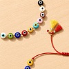 Handmade Lampwork Evil Eye Braid Bead Bracelet Sets BT5726-3