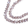 Electroplate Transparent Glass Beads Strands EGLA-Q026-016F-3
