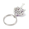 Natural Amethyst Chip & Alloy Tree of Life Pendant Keychain KEYC-JKC00648-06-5