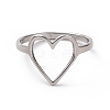 201 Stainless Steel Heart Finger Ring RJEW-J051-16P-2