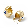 Brass Enamel Evil Eye Half Hoop Earrings EJEW-A093-03G-10-2