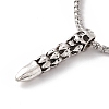 Alloy Skull Bullet Pendant Necklace with 304 Stainless Steel Box Chains NJEW-C007-01AS-3