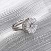 Brass Micro Pave Cubic Zirconia Rotating Finger Rings RJEW-S636-04P-2