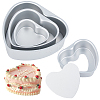 3 Bags 3 Styles Heart Aluminium Alloy Cake Mold Rings AJEW-DC0002-06-1