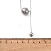 304 Stainless Steel Round Ball Pendant Snake Chain Necklaces NJEW-U028-03P-5