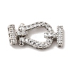 Brass Micro Pave Clear Cubic Zirconia Fold Over Clasps KK-C075-31P-1