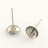 304 Stainless Steel Post Stud Earring Findings STAS-R063-41-1