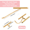 10 Sets Stainless Steel Curb Chain Extender STAS-BBC0008-21B-G-2