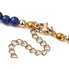 Natural Lapis Lazuli Beads Necklaces & Leverback Earrings Sets SJEW-JS01302-7