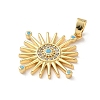 Brass Micro Pave Cubic Zirconia Pendants KK-F905-18G-03-2