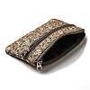 Flower Print Cotton Cloth Wallets with Alloy Zipper AJEW-B024-01-3