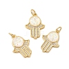 Brass Micro Pave Cubic Zirconia Pendant KK-K385-124G-1