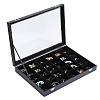 30-Slot Rectangle PU Leather Jewelry Presentation Boxes VBOX-WH0003-18-1