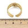 316 Stainless Steel with Natural Mixed Gemstone Cuff Rings RJEW-Z098-01G-14-5