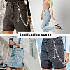 1Pc Alloy Colorful Rhinestone Flower & Plastic Pearl Link Chain Double Layer Pants Chains AJEW-GF0012-74-5