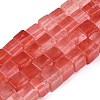 Cherry Quartz Glass Beads Strands G-T139-8x8-37A-4