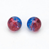 Two Tone Crackle Glass Beads X-CCG-Q002-10mm-M-2