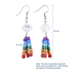 Chakra Glass Seed Beads Dangle Earrings EJEW-JE03996-M-3