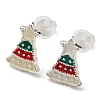 Christmas Theme Brass Stud Earrings LS-EJEW-D062-01E-S-1