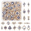 36Pcs 18 Styles Alloy Blue Enamel Connector Charms ENAM-FS0002-97-1