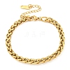 304 Stainless Steel Wheat Chain Bracelets for Women BJEW-G707-01G-1