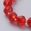 Faceted Glass Beads Stretch Bracelets BJEW-JB05007-M-3