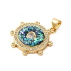 Brass Micro Pave Cubic Zirconia Pendants KK-K385-131G-2