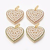 Brass Micro Pave Cubic Zirconia Pendants ZIRC-G148-06-2